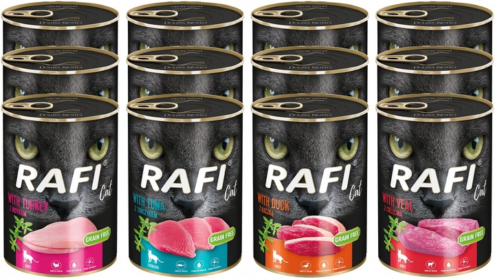 RAFI CAT ADULT MOKRA KARMA DLA KOTA MIX SMAKÓW 12x 400G