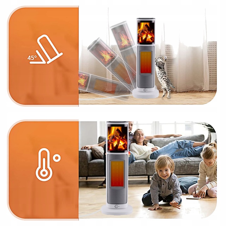 GRZEJNIK ELEKTRYCZNY FARELKA domowy łazienkowy TERMOWENTYLATOR TERMOSTATEM