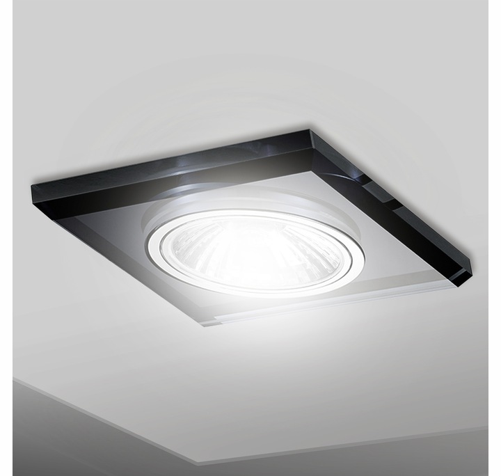 6x Oprawa halogenowa Szklana Kwadratowa + Żarówka GU10 LED 5,5W 3