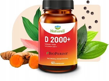 Naturell Witamina D 2000+ Imbir Kurkuma 60 kaps.