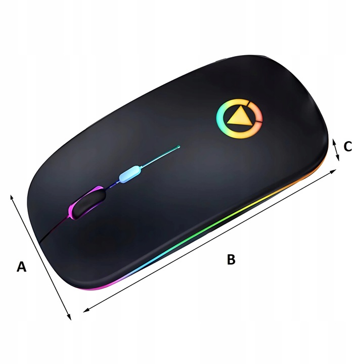 MYSZKA BEZPRZEWODOWA CICHA MYSZ OPTYCZNA DO LAPTOPA PODŚWIETLANA BIAŁA LED