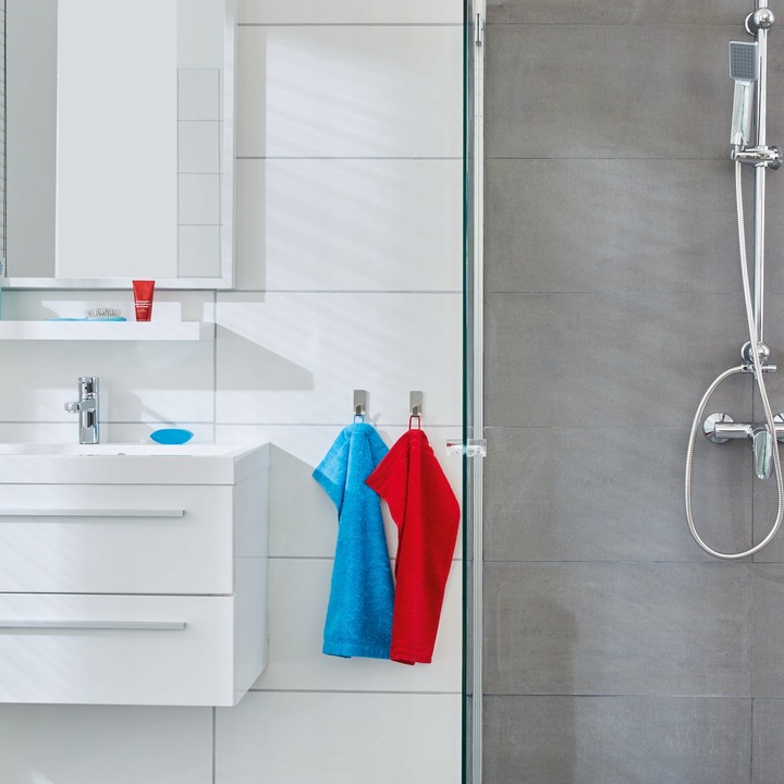 Haczyk Samoprzylepny Tesa Powerstrips Do Łazienki Metalowy Srebrny 2