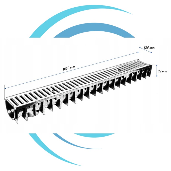 Kanał odwodnieniowy z rusztem ocynkowanym ForU70 liniowy A15 AXHELL