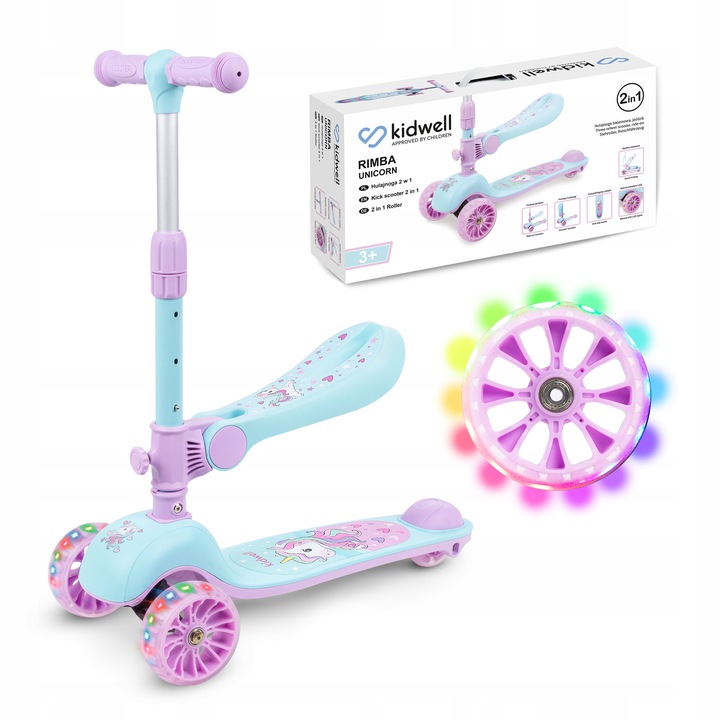 Hulajnoga balansowa 2w1 Kidwell Rimba jeździk LED