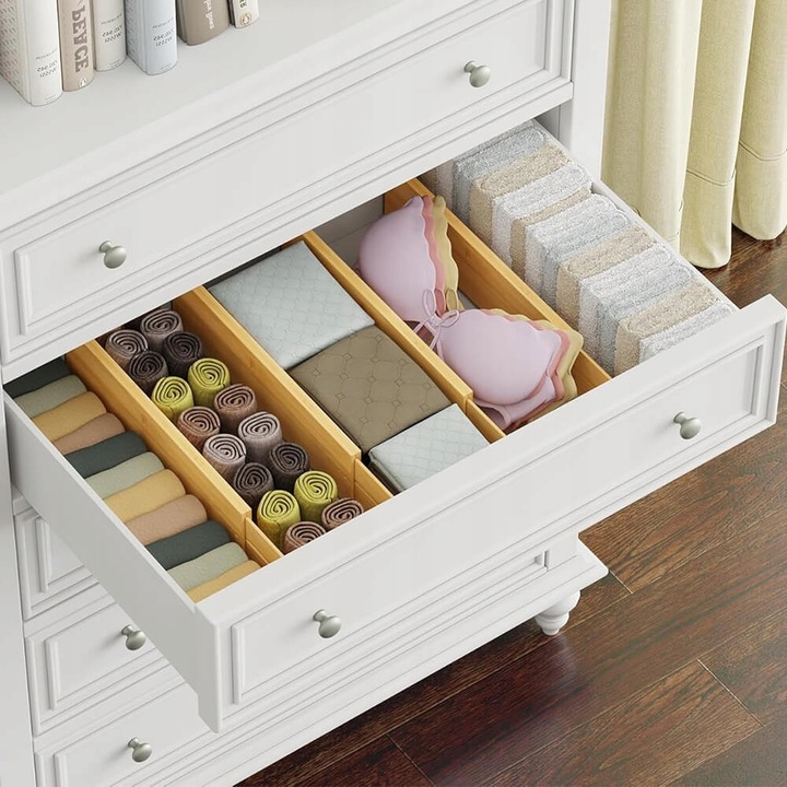 ZESTAW 4 BAMBUSOWYCH PRZEGRÓD DO SZUFLADY Organizer Separator 32 -