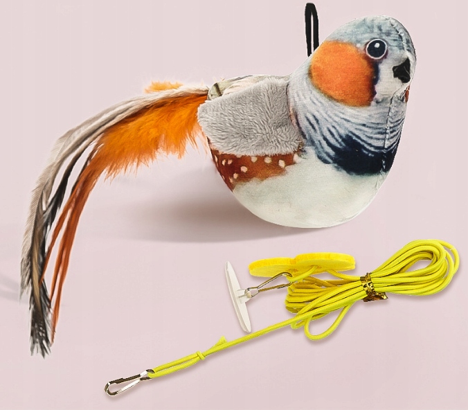 ZABAWKA DLA KOTA PRZYSSAWKA NA DRZWI RUCHOMA PTAK