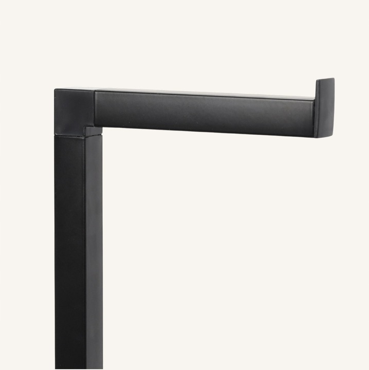 STOJAK NA PAPIER TOALETOWY CZARNY Z POJEMNIKIEM NA SZCZOTKĘ 2W1