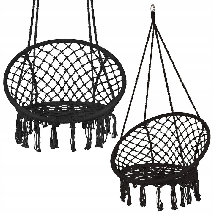 FOTEL WISZĄCY HUŚTAWKA OGRODOWA BOCIANIE GNIAZDO BOHO DO DOMU OGRODU 120CM