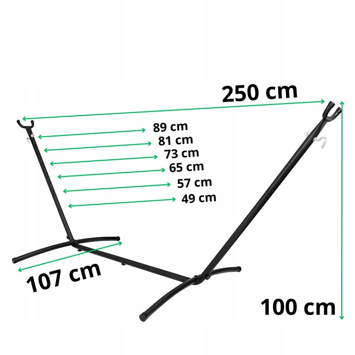 HAMAK OGRODOWY ze stelażem dwuosobowy brazylijski DUŻY RED GARDEN ZESTAW