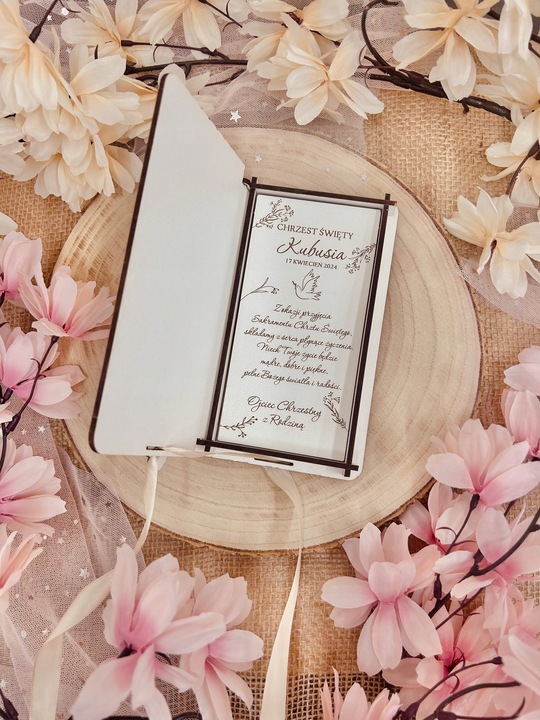 PAMIĄTKA CHRZTU ŚWIĘTEGO Z PERSONALIZACJĄ OBRAZEK + PUDEŁKO NA PIENIĄDZE