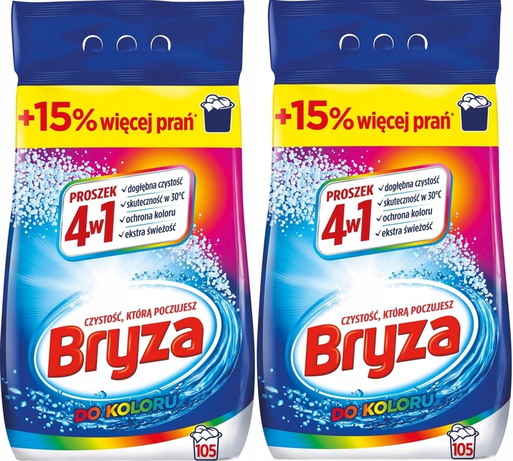 Zestaw Bryza 4w1 Proszek do prania koloru 2 x 8,45 kg 260 prań XXL