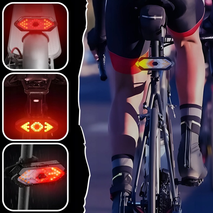 MOCNA LAMPKA ROWEROWA TYLNA KIERUNKOWSKAZY ROWEROWE ŚWIATŁO TYŁ LED USB