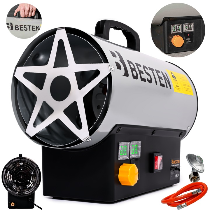 Nagrzewnica Gazowa Automatyczna Na Butlę Dmuchawa Termostat 25KW + Reduktor