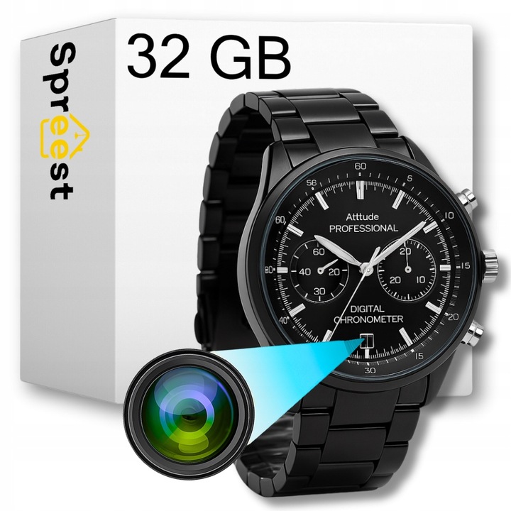 MINI KAMERA SZPIEGOWSKA UKRYTA W ZEGARKU DYKTAFON CZUJNIK RUCHU