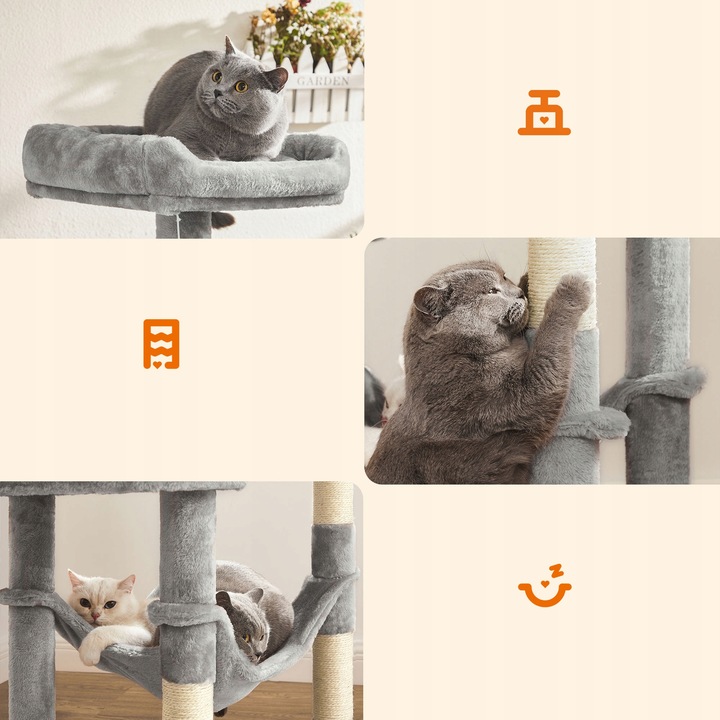 DRAPAK DLA KOTA DUŻY XL 6 POZIOMÓW WYSOKI LEGOWISKO SŁUPEK DOMEK 143cm