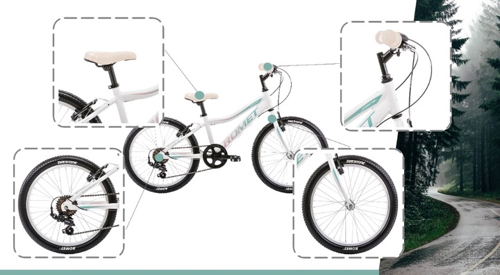 ROWER DZIECIĘCY 20 ROMET JOLENE KID MTB SHIMANO OŚWIETLENIE GRATIS