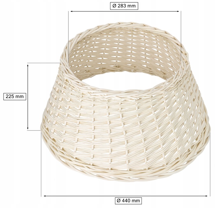OSŁONA WIKLINOWA Ø45CM NA STOJAK POD CHOINKĘ BOHO