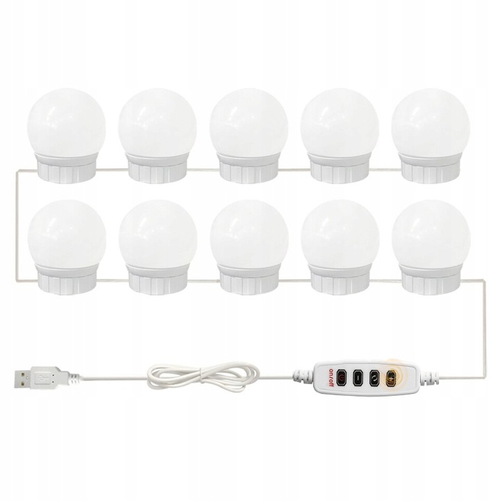 ŚWIATEŁKA LAMPKI LED NA LUSTRO TOALETKI MAKIJAŻ 10 POZIOMÓW JASNOŚCI 2