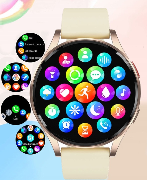 Zegarek Smartwatch Damski EKG Glukoza HRV BMI AMOLED CIŚNIENIOMIERZ ROZMOWY