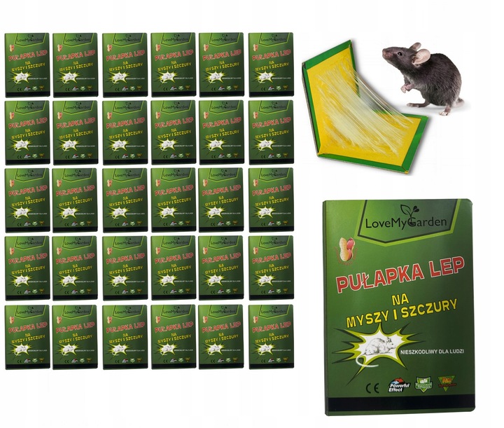 Zestaw 30 Lep na Myszy Szczury Myszołapka Mocna Łapka Lep Silny Klej
