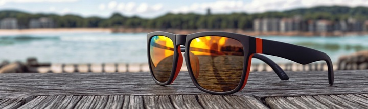 OKULARY PRZECIWSŁONECZNE Lustrzanki Polaryzacyjne Pomarańczowe + Etui UV400