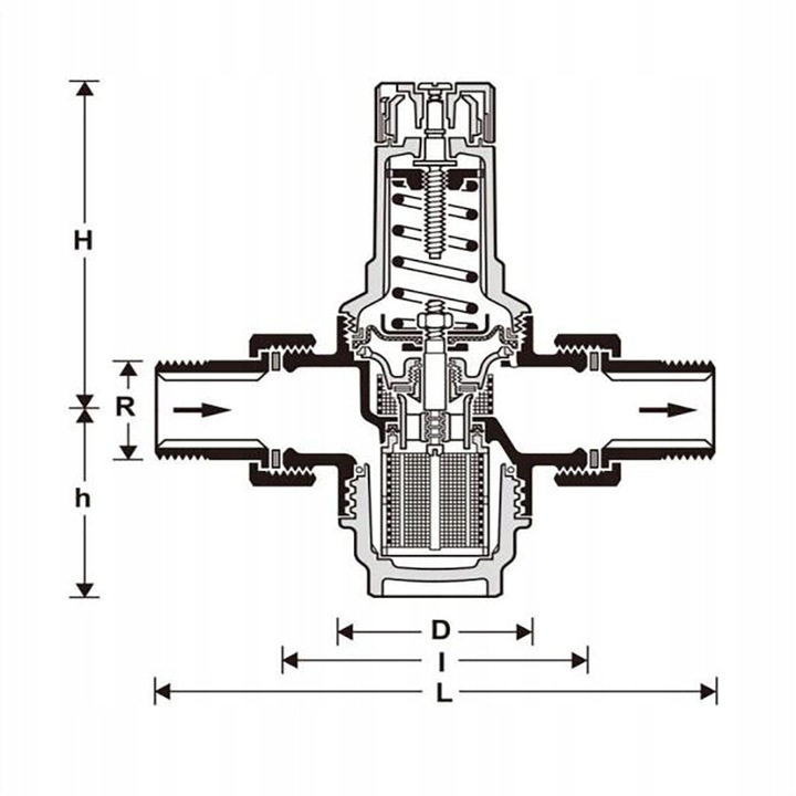 REDUKTOR CIŚNIENIA WODY MOSIĘŻNY 1" DN25 Z FILTREM I MANOMETREM 3/4