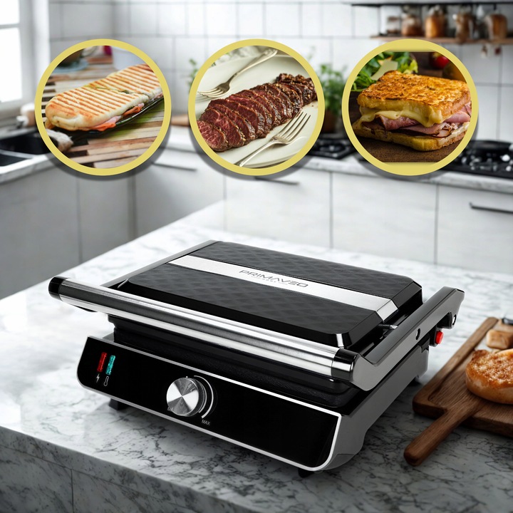 Grill Elektryczny Regulacja Temperatury Powłoka Non-Stick do Zmywarki