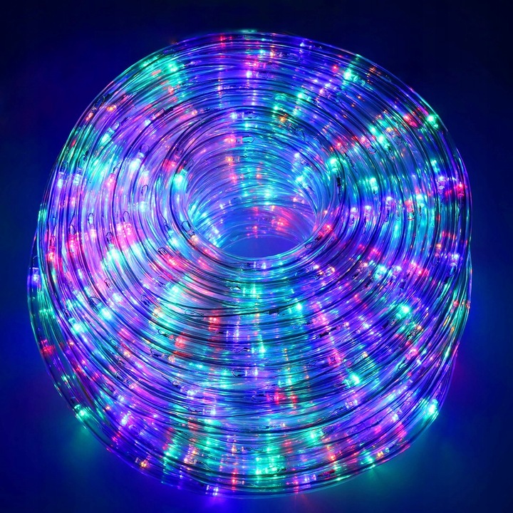 WĄŻ ŚWIETLNY ZEWNĘTRZNY 240 LED LAMPKI CHOINKOWE IP44 10m PROGRAMATOR MULTI