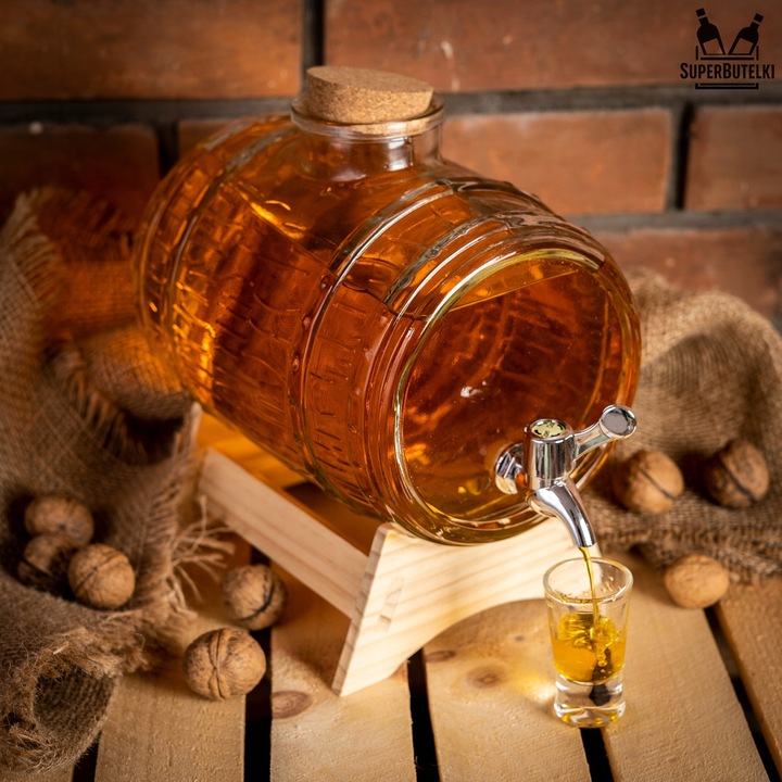 BECZKA SZKLANA 3L BECZUŁKA ANTAŁEK NA NAPOJE LEMONIADĘ WÓDKĘ WINO BIMBER