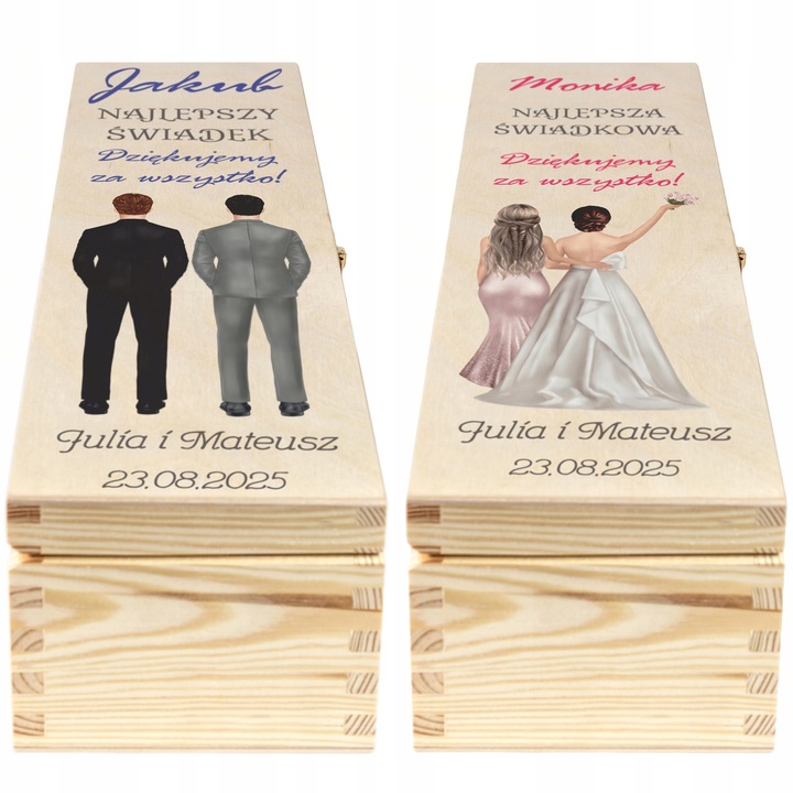 SKRZYNKI WINO PODZIĘKOWANIA DLA ŚWIADKA ŚWIADKOWEJ