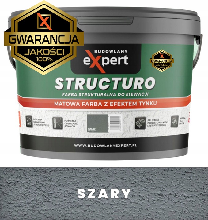 FARBA STRUKTURALNA ELEWACYJNA FASADOWA ZEWNĘTRZNA do malowania DO