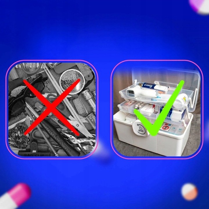 Organizer na leki skrzynka kuferek pojemnik tabletki zamykany