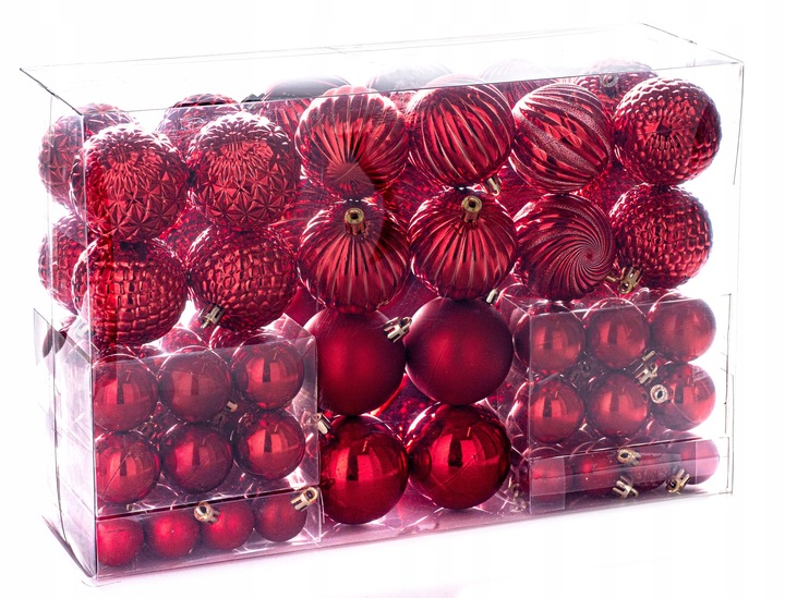 BOMBKI CHOINKOWE nietłukące ZESTAW 100szt piękny zestaw ŚWIĘTA