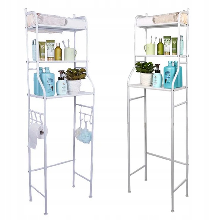 Szafka nad WC do łazienki półka regał 3 półki biała metalowa 3 poziom