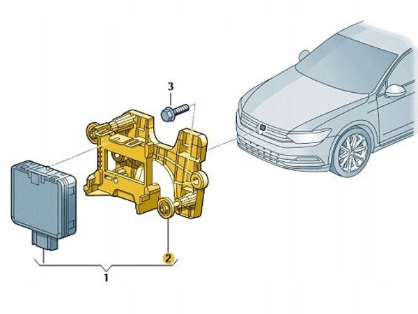 UCHWYT MOCOWANIE Przedniego RADARU VW PASSAT B8 SUPERB III 3V 2015-