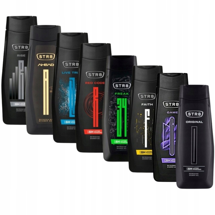STR8 ZESTAW MIX żel pod prysznic dla mężczyzn 8szt x 400ml