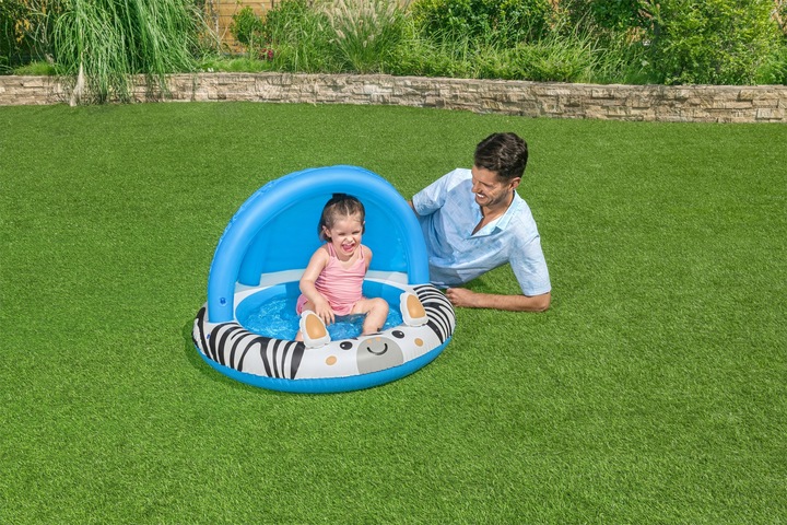 DMUCHANY BRODZIK Z DASZKIEM MIĘKKIE DNO BASENIK DLA DZIECKA BESTWAY 52559