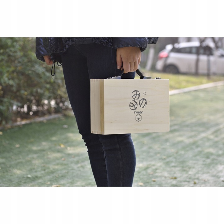 Bule do gry w BOULE w skrzynce CZARNE na prezent 6 kule LAGUIOLE