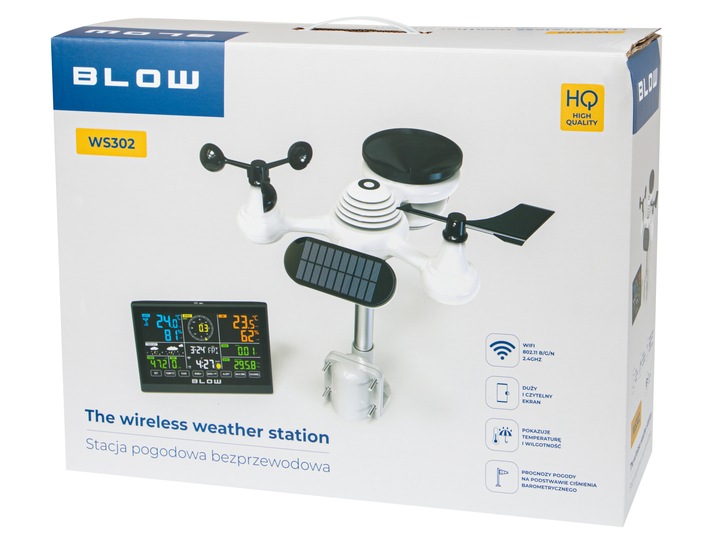 STACJA POGODY POGODOWA WiFi METEO TERMOMETR HIGROMETR ZEGAR ALARM +