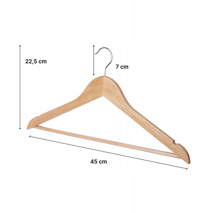 Wieszak drewniany na ubrania odzież do szafy wieszaki drewniane 10szt