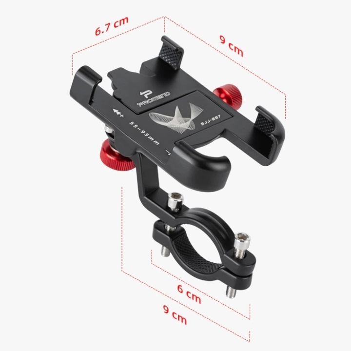 Uchwyt rowerowy na TELEFON 360° regulowany (ZR08)
