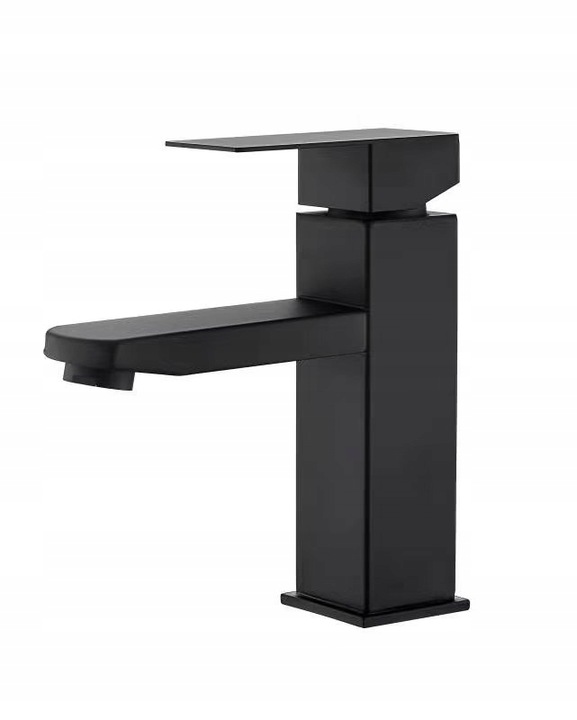 Bateria stojąca umywalkowa kran do umywalki zlewu czarna matowa niska