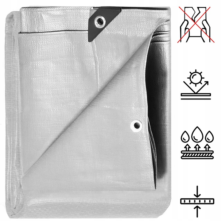 PLANDEKA PLANDEKI 3x4m SZARA WZMACNIANA 260G MOCNE OKRYCIE PŁACHTA