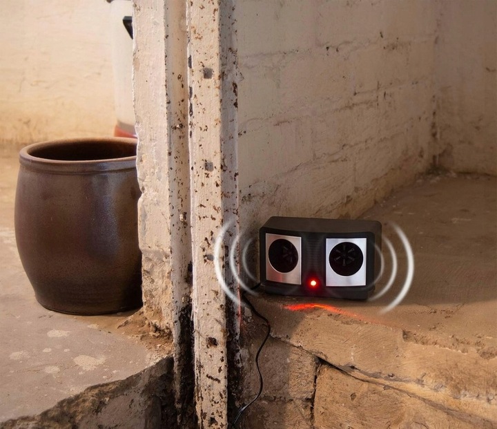 SKUTECZNY ODSTRASZACZ ULTRADŹWIĘKOWY GRYZONI MYSZY SZCZURÓW KUN