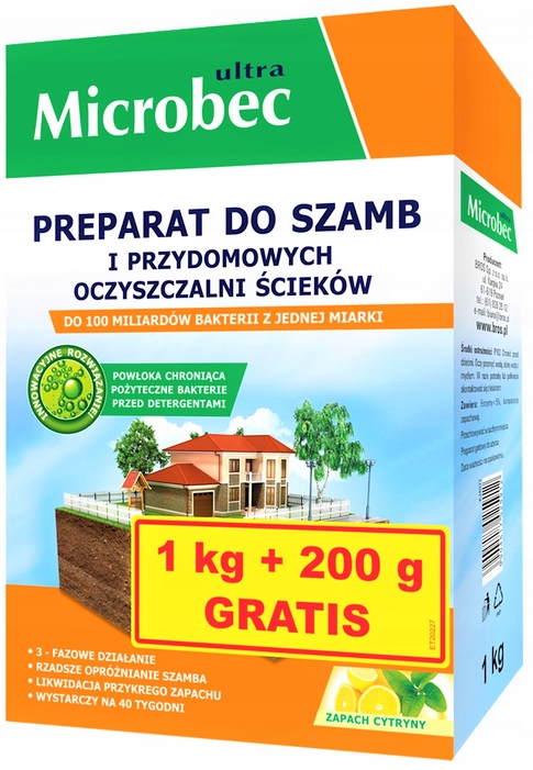 BIO MICROBEC Ultra 10 x MOCNIEJSZY BAKTERIE 1,2 kg