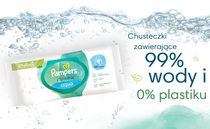 PAMPERS Harmonie AQUA Chusteczki nawilżane dla dzieci op. 24x48 szt