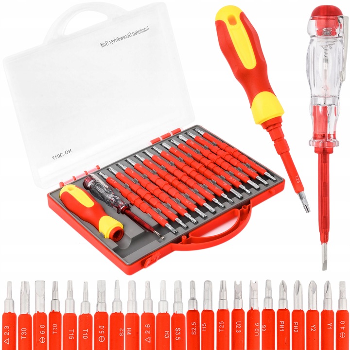 ZESTAW WKRĘTAKÓW ŚRUBOKRĘTY IZOLOWANE 25 ROZMIARÓW + WALIZKA DLA