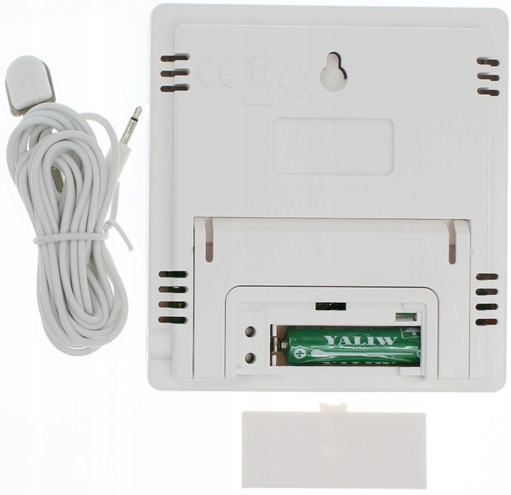 HIGROMETR TERMOMETR BEZPRZEWODOWA STACJA POGODY Z SONDĄ CZUJNIK ZEGAR