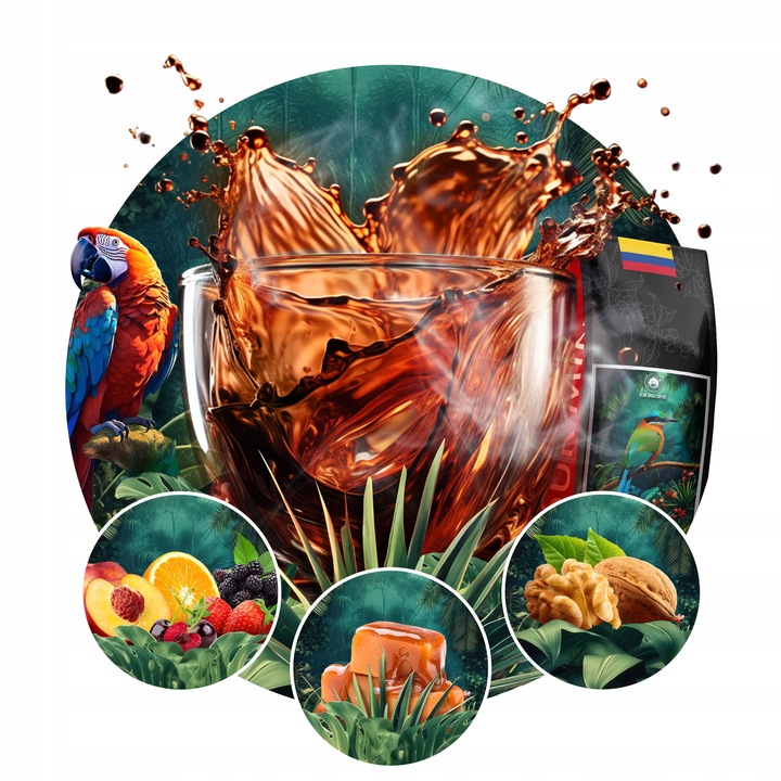 Kawa ziarnista 1kg Kolumbia Świeżo Palona 100% ARABICA - Blue Orca Coffee