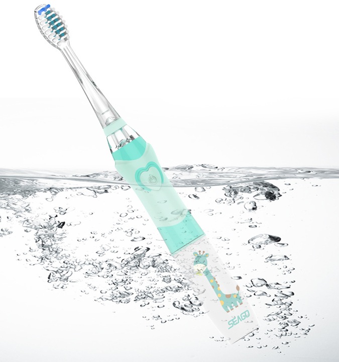 SONICZNA SZCZOTECZKA DO ZĘBÓW DLA DZIECI 3-12 LAT ZIELONA ŻYRAFKA SEAGO